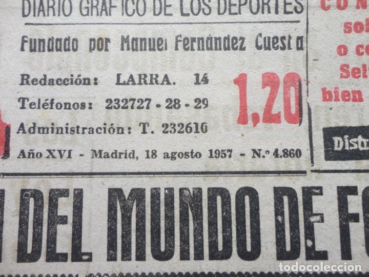 Coleccionismo deportivo: MARCA- 4.860- 18-08-1957 - Foto 2