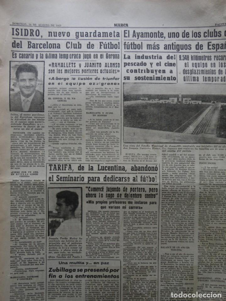 Coleccionismo deportivo: MARCA- 4.860- 18-08-1957 - Foto 5