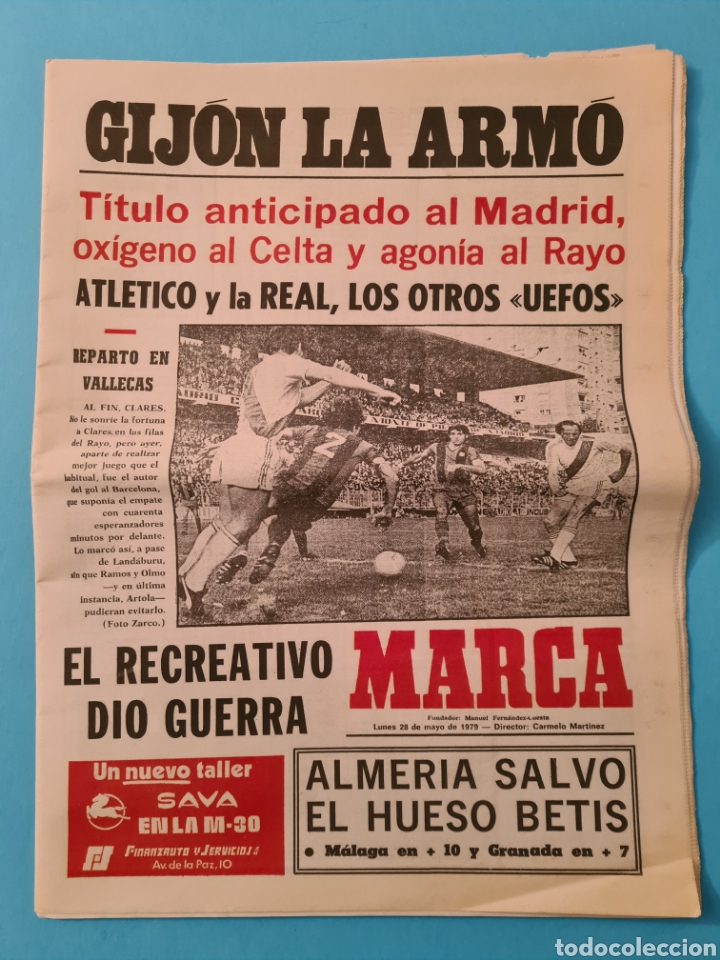 Sports collectibles: DIARIO MARCA - 28 MAYO 1979 - REAL MADRID CAMPEON - PERIODICO COMPLETO - BUEN ESTADO