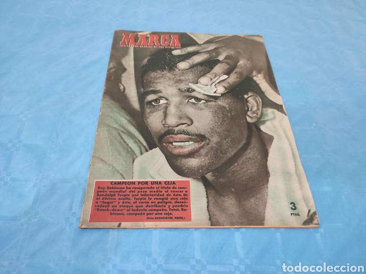 Sports collectibles: 25/09/1951 N&deg; 460. SUGAR RAY ROBINSON JORNADA LIGA NADADORAS CANARIAS.
