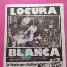 Coleccionismo deportivo: DIARIO AS - CELEBRACION REAL MADRID CAMPEON LIGA 86/87 TEMPORADA 1986/1987. Lote 321422998