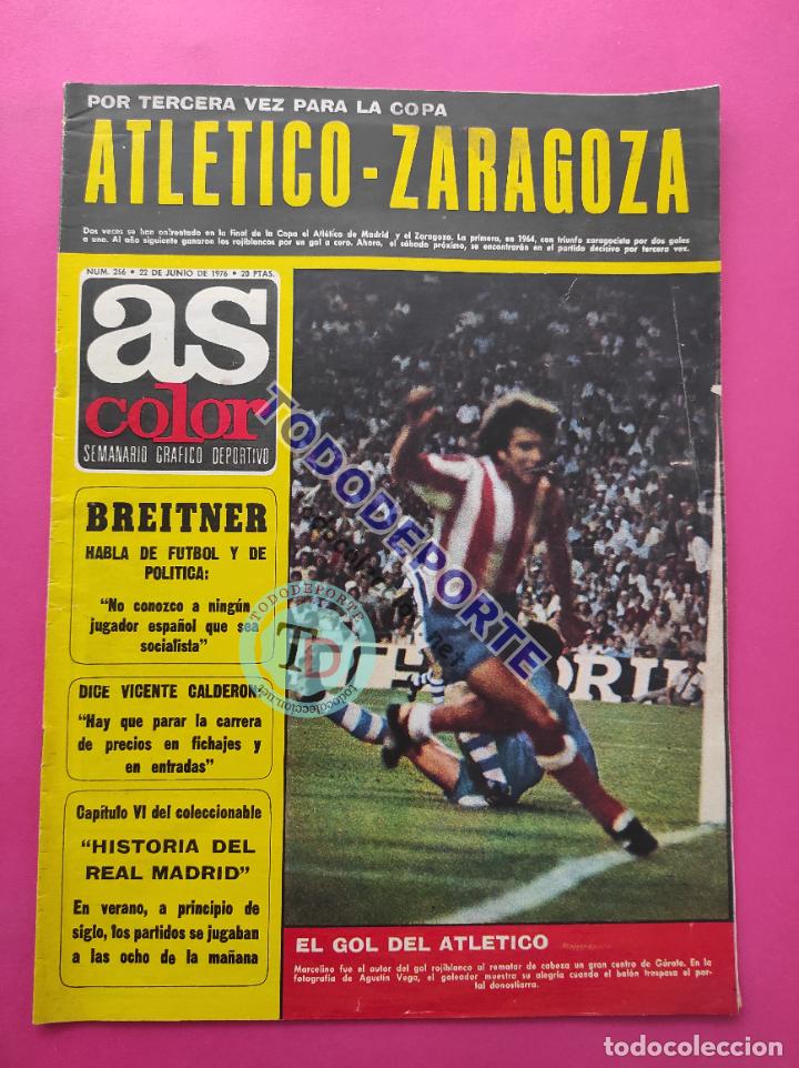 Coleccionismo deportivo: REVISTA AS COLOR N&ordm; 266 POSTER RC CELTA DE VIGO 75/76-ATLETI ZARAGOZA FINAL COPA-ARCONADA-1975/1976