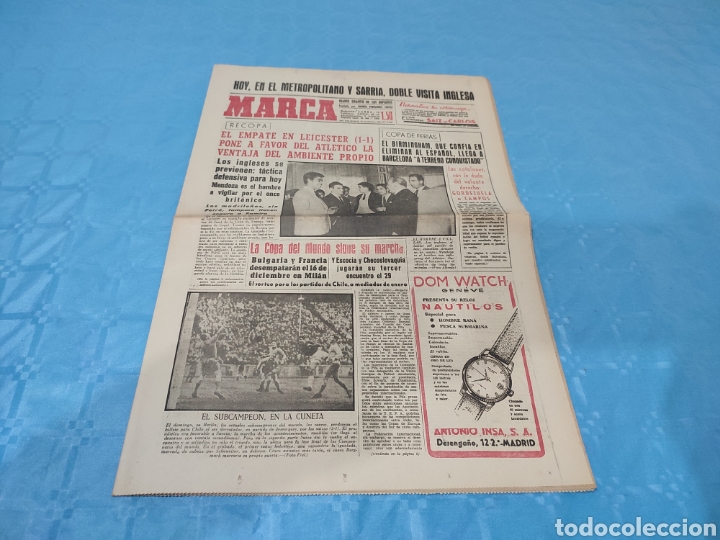 Collezionismo sportivo: 15/11/1961. LEICESTER AT MADRID RECOPA BIRMINGHAM ESPA&Ntilde;OL COPA FERIAS.