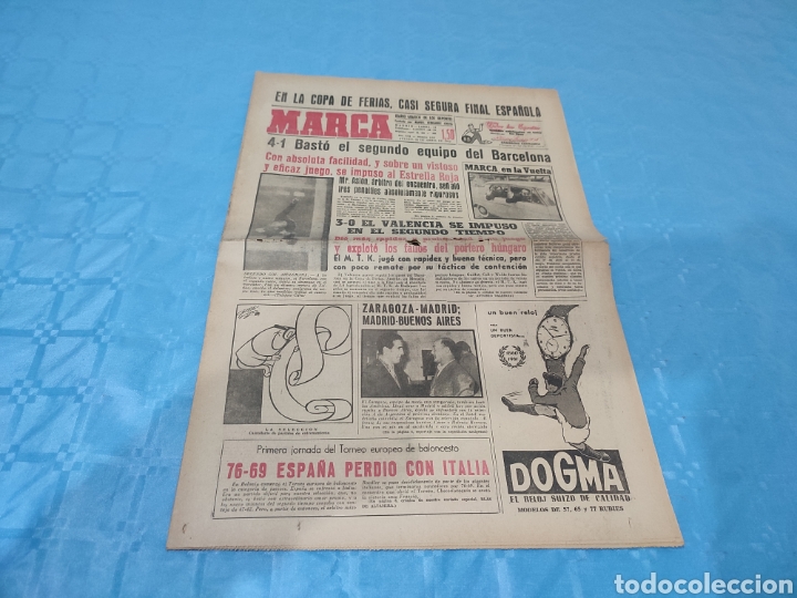 Sammelleidenschaft Sport: 26/04/1962. VALENCIA MTK FC BARCELONA ESTRELLA ROJA SEMIFINALES COPA FERIAS EUSEBIO.