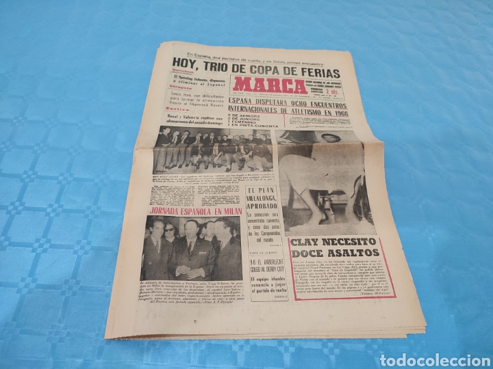Colecionismo desportivo: 24/11/1965. ZARAGOZA SHAMROCK ROVERS BASEL VALENCIA CF RCD ESPA&Ntilde;OL SPORTING COPA FERIAS CASSIUS CLAY