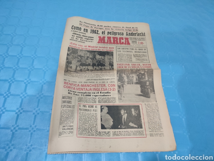 Sports collectibles: 09/03/1966. BENFICA MANCHESTER UTD REAL MADRID ANDERLECHT COPA EUROPA MUNDIAL INGLATERRA 1966 ESPECI