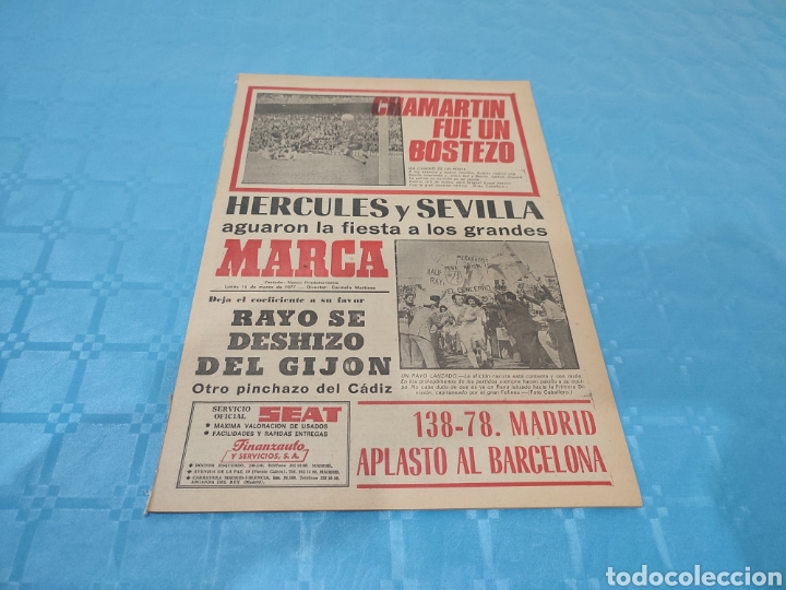 Collezionismo sportivo: 14/03/1977. REAL MADRID CELTA BARCELONA SEVILLA H&Eacute;RCULES AT MADRID RESTO JORNADA LIGA.