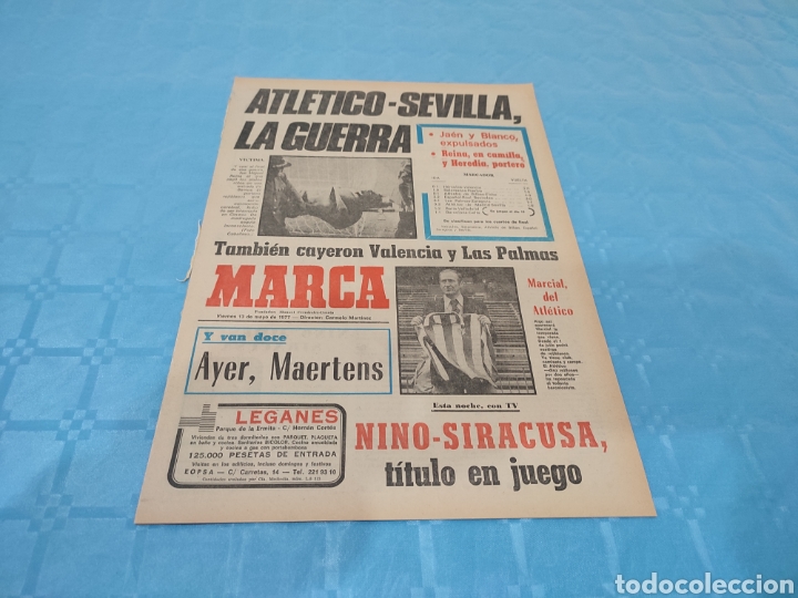 Collezionismo sportivo: 13/05/1977. COPA AT MADRID SEVILLA LAS PALMAS ZARAGOZA H&Eacute;RCULES VALENCIA BILBAO ELCHE MARCIAL.