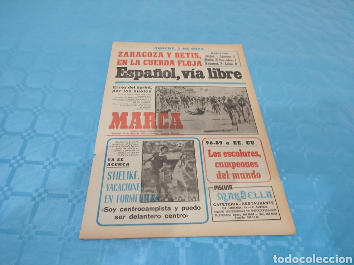 Collezionismo sportivo: 29/05/1977. COPA ZARAGOZA SALAMANCA BETIS H&Eacute;RCULES ESPA&Ntilde;OL CELTA.