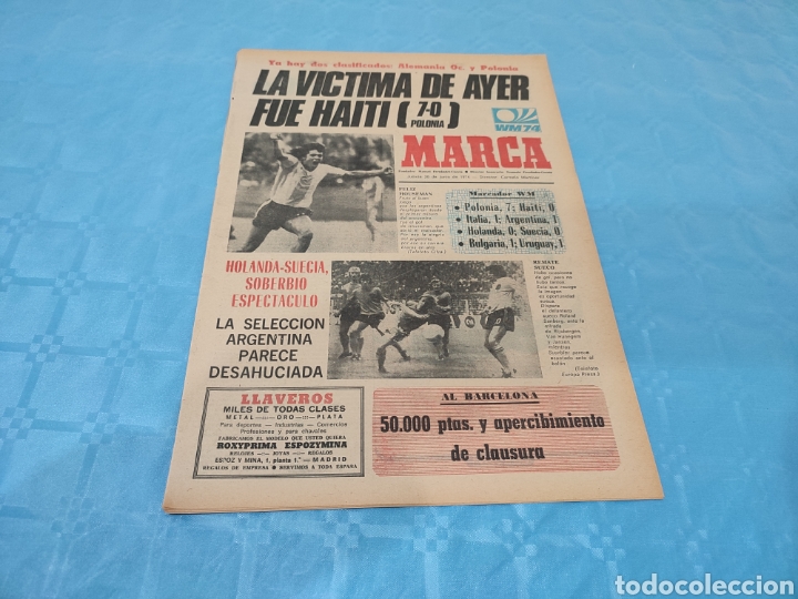 Sammelleidenschaft Sport: 20/06/1974. MUNDIAL MUNICH 74 POLONIA HAITI ITALIA ARGENTINA HOLANDA SUECIA BULGARIA URUGUAY VIBERTI