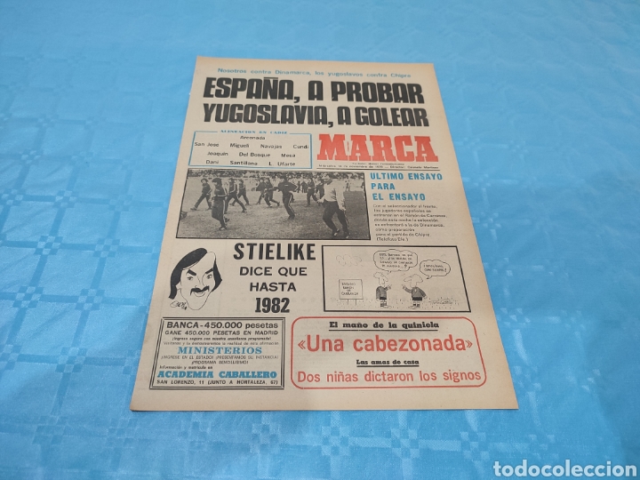 Sports collectibles: 14/11/1979. ESPA&Ntilde;A YUGOSLAVIA TORNEO M&Oacute;NACO FRANCIA ESPA&Ntilde;A VALENCIA CF BOTUBOT.