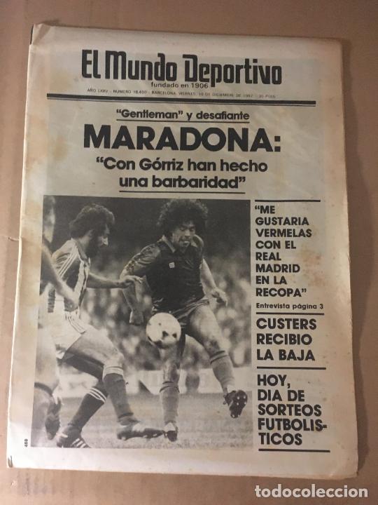 Coleccionismo deportivo: diario mundo deportivo n&ordm; 18459 maradona lesion real sociedad 10 diciembre 1982