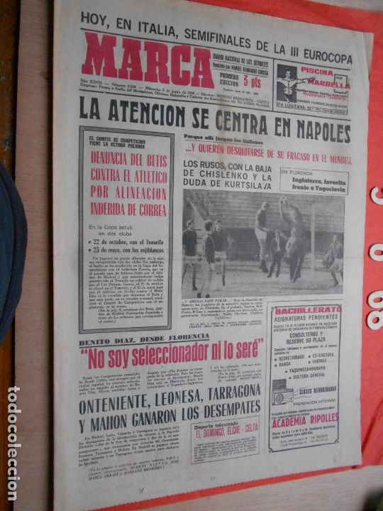 Coleccionismo deportivo: PERIODICO MARCA 5 DE JUNIO DE 1968 - Foto 1