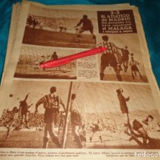 Coleccionismo deportivo: RECORTE : ATLETICO DE MADRID- F.C MALAGA. EMPATE.TORRES, PEREZ ZABALA, RIERA. MARCA, DCMBRE 1949