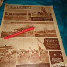 Coleccionismo deportivo: RECORTE : 3ª DIVISION : ESCORIAZA- INDAUCHU / ALCALA-NAVAL. MARCA, DCMBRE 1949
