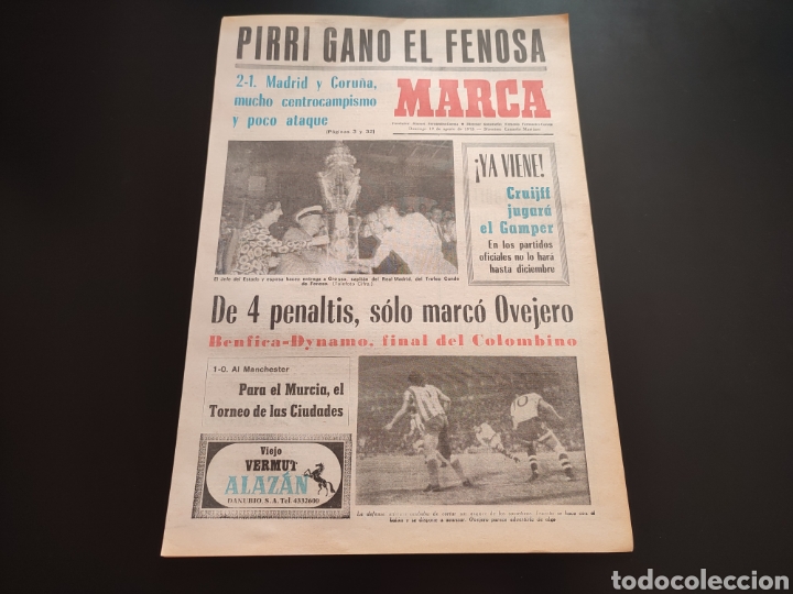 Sammelleidenschaft Sport: 19/08/1973. MANCHESTER UTD REAL MURCIA FINAL TORNEO DE LAS CIUDADES SPARTAK MOSC&Uacute; BANDERA ROJA FINAL