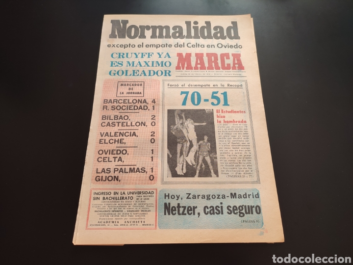 Sammelleidenschaft Sport: 28/02/1974. BARCELONA REAL SOCIEDAD VALENCIA ELCHE BILBAO CASTELL&Oacute;N JORNADA LIGA