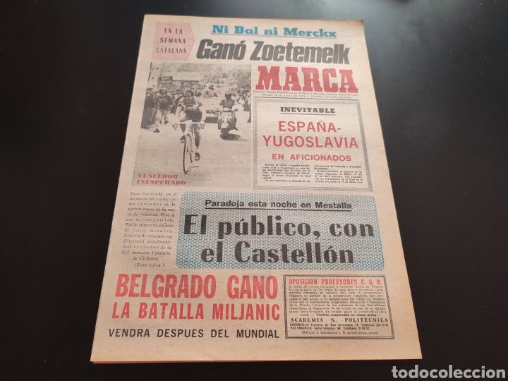 Colecionismo desportivo: 30/03/1974. CICLISMO ZOETEMELK BALONCESTO SEVILLANO