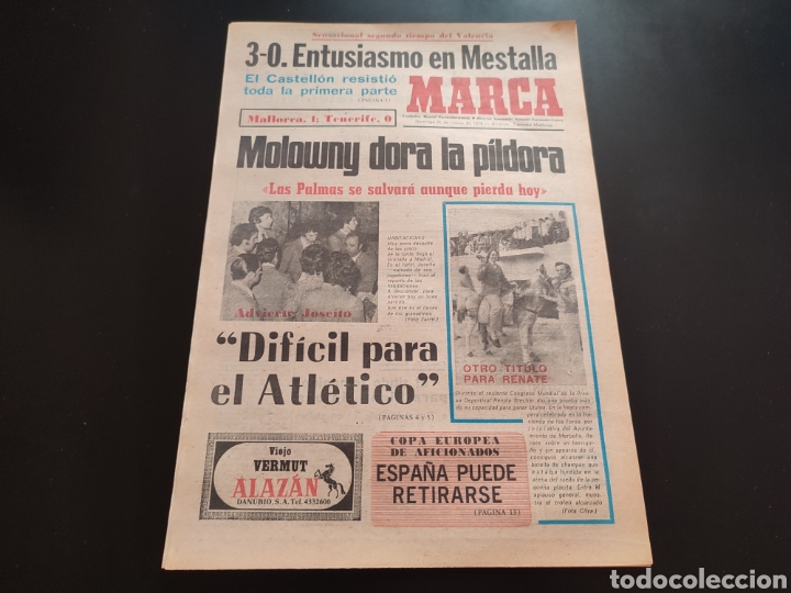 Sammelleidenschaft Sport: 31/03/1974. VALENCIA CASTELL&Oacute;N MALLORCA TENERIFE NATACI&Oacute;N BALONCESTO CARMELO CABRERA.