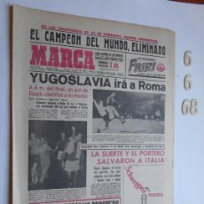 Coleccionismo deportivo: PERIODICO MARCA 6 DE JUNIO DEL 1968 EUROCOPA EL CAMPEÓN DEL MUNDO ELIMINADO