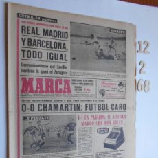 Coleccionismo deportivo: PERIODICO MARCA 12 DE FEBRERO DEL 1968 0-0 CHAMARTIN : FUTBOL CARO