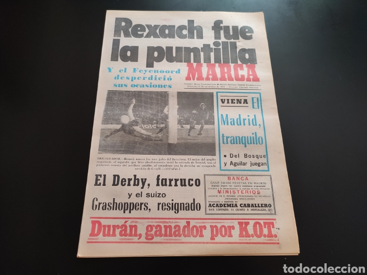 Sports collectibles: 06/11/1974. FC BARCELONA FEYENNOORD AT MADRID DERBY COUNTY