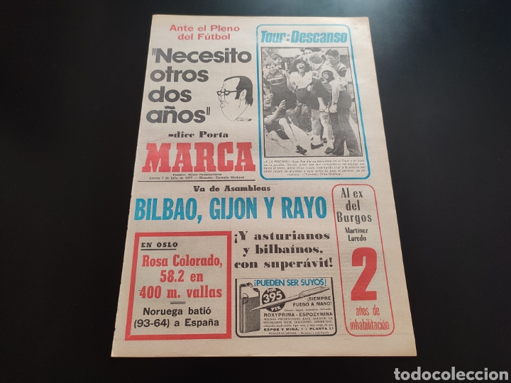 Coleccionismo deportivo: 07/07/1977. MUNDIAL JUNIOR F&Uacute;TBOL TUNEZ BALONCESTO PANIAGUA