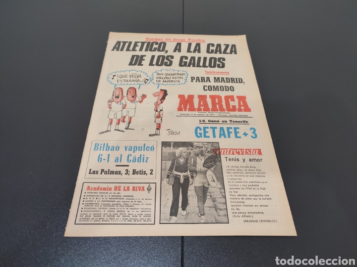 Sports collectibles: 16/10/1977. BILBAO C&Aacute;DIZ LAS PALMAS BETIS TENIS ESPECIAL BORG