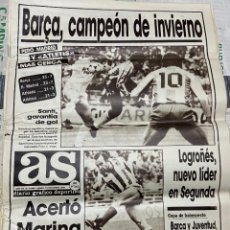 Coleccionismo deportivo: AS (15-12-1986) PERICO DELGADO BARCELONA 1-1 ATLETICO MADRID REAL MADRID 1-0 ESPAÑOL RIVER PLATE. Lote 363208000