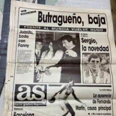 Coleccionismo deportivo: AS (17-12-1986) BUTRAGUEÑO REAL MADRID MURCIA RUBEN SOSA KUBALA MARADONA JUAN GEA BALON DE ORO. Lote 363208125