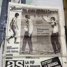 Coleccionismo deportivo: AS (20-12-1986) CAMACHO REAL MADRID FEF RUBEN SOSA LUIS ROCA PARDEZA BETIS ATHLETIC HADZIBEGIC. Lote 363208435