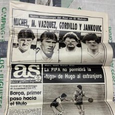 Coleccionismo deportivo: AS (17-4-1987) FIFA HUGO SANCHEZ REAL MADRID JANKOVIC LUIS COSTA ATLETICO MADRID MARINA MARADONA. Lote 364245251