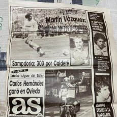 Coleccionismo deportivo: AS (6-5-1987) MARTIN VAZQUEZ EPI BARCELONA HUGO SANCHEZ JUANITO FINAL UEFA GOTEBORG DUNDEE UNITED. Lote 364265151