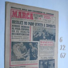 Coleccionismo deportivo: PERIODICO MARCA 6 DE DICIEMBRE DE 1967 NARCISO DE CARRERAS CANDIDATO A LA PRESIDENCIA DEL BARCELONA