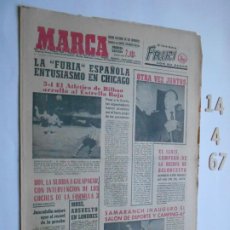 Coleccionismo deportivo: PERIODICO MARCA 14 DE ABRIL DE 1967 EL ATLETIC DE BILBAO ARROLLO AL ESTRELLA ROJA