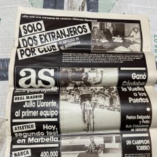 Coleccionismo deportivo: AS (20-8-1987) LLORENTE REAL MADRID QUINI ESCUDERO BARCELONA ATLETICO LAS PALMAS BUYO. Lote 365820131