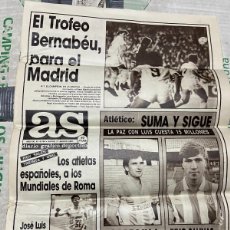 Coleccionismo deportivo: AS(27-8-1987)REAL MADRID 6-1 EVERTON RAY SUGAR LEONARD MADRILEÑO SEVILLA BETIS OS BELENENSES SALINAS. Lote 365821476