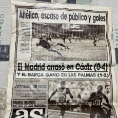 Coleccionismo deportivo: AS (31-8-1987) ATLETICO MADRID 1-0 SABADELL CADIZ 0-4 REAL MADRID CHAMPI HERREROS BEN JOHNSON LEWIS. Lote 365822636