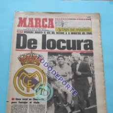 Coleccionismo deportivo: DIARIO MARCA REAL MADRID CAMPEON LIGA 85/86 CELEBRACION ALIRON 1985/1986 SANTILLANA VALDANO