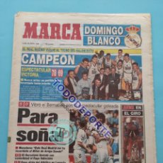 Coleccionismo deportivo: DIARIO MARCA 1993 REAL MADRID CAMPEON LGIA BASKET 92/93 JOVENTUT SABONIS - SEVILLA FC MARADONA 5-0. Lote 365979381