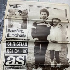 Coleccionismo deportivo: AS (30-10-1987) CHRISTIAN HUGO SANCHEZ REAL MADRID MARCOS LALO MARADONA GRANADA MUÑOZ PEREZ DA SILVA. Lote 366092341