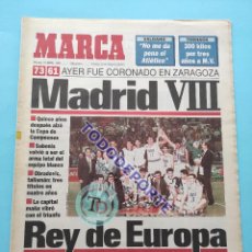 Coleccionismo deportivo: DIARIO MARCA REAL MADRID CAMPEON COPA EUROPA BALONCESTO 94/95 - EUROLIGA BASKET 1994/1995 - SABONIS. Lote 366092511
