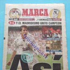 Coleccionismo deportivo: DIARIO MARCA REAL MADRID CAMPEON DE LIGA 1996/1997 - RAUL GONZALEZ TEMPORADA 96/97 ALIRON. Lote 366095516