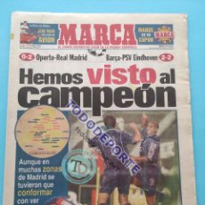 Coleccionismo deportivo: DIARIO MARCA 1997 CHAMPIONS LEAGUE 97/98 SEPTIMA REAL MADRID OPORTO - PSV BARÇA URDANGARIN. Lote 366572381