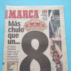 Coleccionismo deportivo: DIARIO MARCA REAL MADRID CAMPEON OCTAVA COPA DE EUROPA 99/00 CHAMPIONS LEAGUE VALENCIA CF PARIS 2000. Lote 366774786
