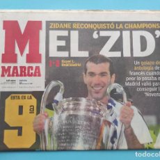 Coleccionismo deportivo: DIARIO MARCA REAL MADRID CAMPEON CHAMPIONS LEAGUE 2001/2002 LA NOVENA COPA DE EUROPA GLASGOW 2002. Lote 366776131