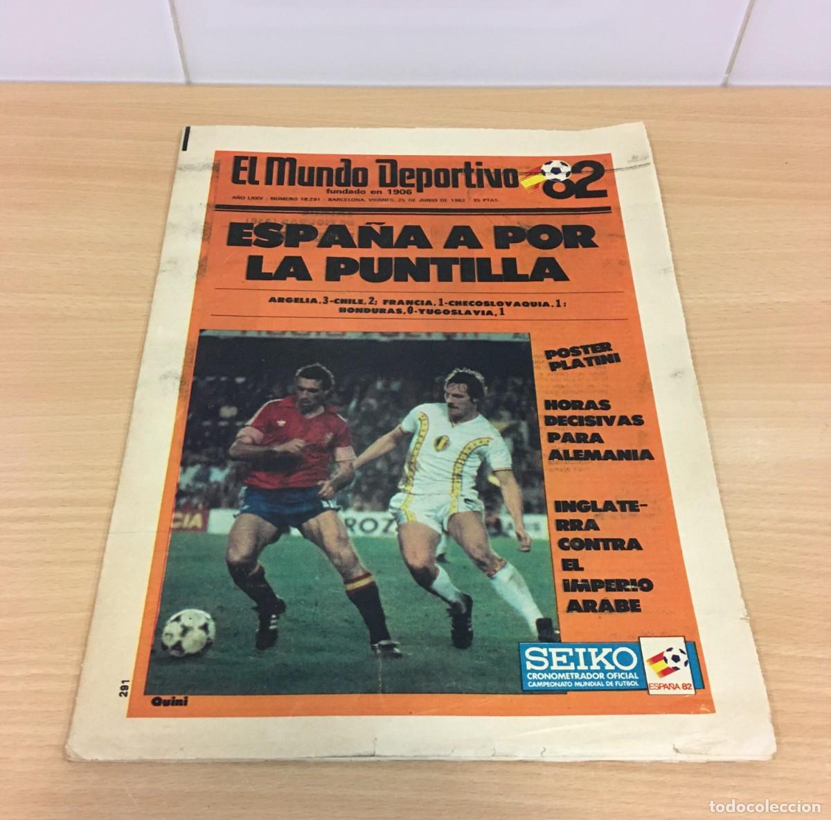 Coleccionismo deportivo: DIARIO EL MUNDO DEPORTIVO n&ordm; 18291 (JUNIO 1982) - MUNDIAL F&Uacute;TBOL ESPA&Ntilde;A 82 - P&Oacute;STER PLATINI