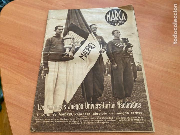 Coleccionismo deportivo: MARCA 28 ABRIL 1942. MADRID PRIMEROS JUEGOS UNIVERSITARIOS NACIONALES (AB-6)