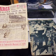 Coleccionismo deportivo: PERIODICO MARCA CON SUPLEMENTO FUTBOL MADRID BILBAO ATLETICO BARCELONA MOTOS ATLETISMO 1 AGOSTO 1944. Lote 400619419