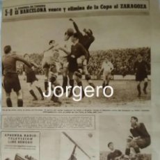 Coleccionismo deportivo: R. ZARAGOZA- F.C. BARCELONA. PARTIDO C. GENERALÍSIMO 1944-1945 EN EL TORRERO. HOJA DE REVISTA
